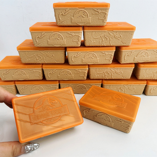 侏罗纪小号恐龙挖掘太空沙粘土收纳盒玩具霸王迅猛龙男孩礼物收藏