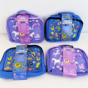 出口澳洲大号笔袋帆布手提礼物彩铅马克笔涂鸦本套装幼儿园分享