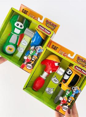 出口美国会说话的工具套装英文互动螺丝刀锤子扳手男孩玩具工程车