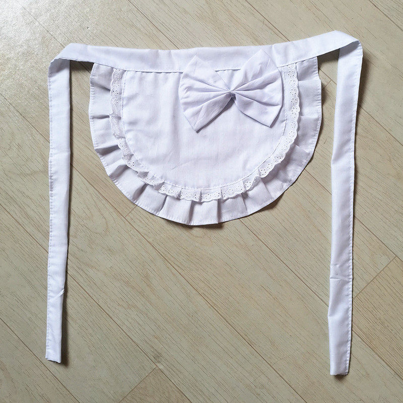 lolita百搭白色纯棉半身围裙无袖配洋服公主Cosplay可爱小围裙