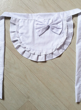 lolita百搭白色纯棉半身围裙无袖配洋服公主Cosplay可爱小围裙