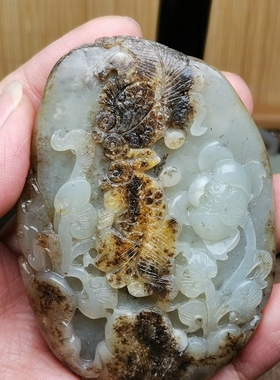 莲花手把件男女款新疆和田玉籽料