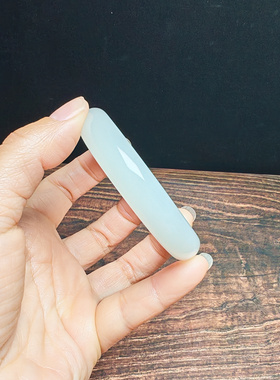 和田白玉飘花手镯53mm保真