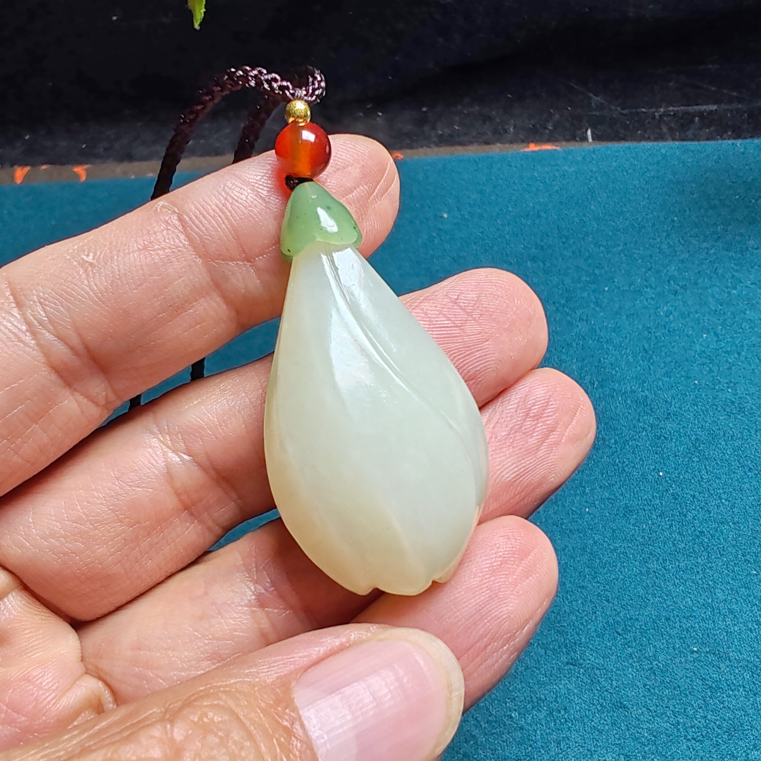 和田玉青白玉碧玉玉兰花吊坠挂件毛衣坠苏工油润男女国风玉堂富贵