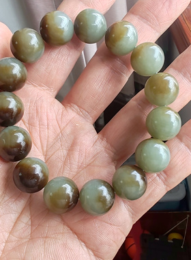 和田玉且末蓝糖玉聚宝盆14mm手链