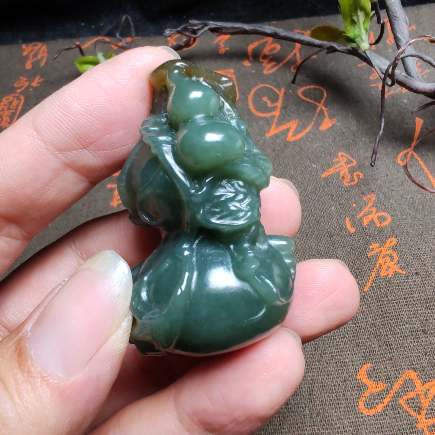 新疆和田玉且末蓝调糖玉葫芦吊坠小手把件油润男女国风福禄相随