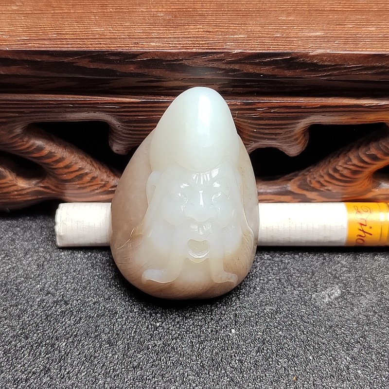 和田玉糖白玉老寿星南极仙翁吊坠挂件男女款式糖白分明万寿无疆