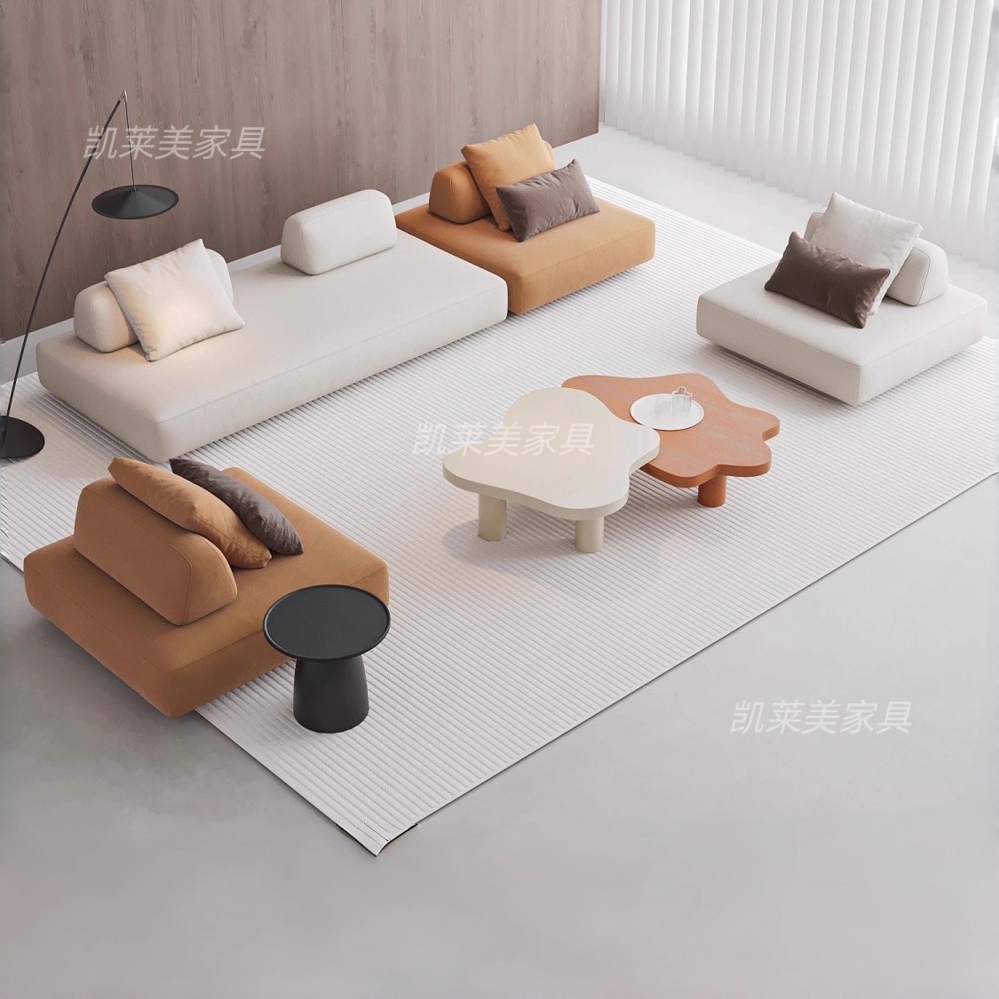 意式极简法式复古沙发