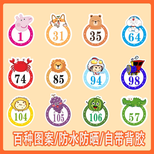 PVC卡通数字号码贴纸幼儿园