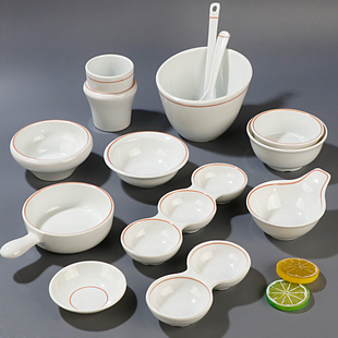 杨格密胺小碗创意汤碗饭碗商用烤肉火锅店蘸料调味碟塑料杯勺餐具