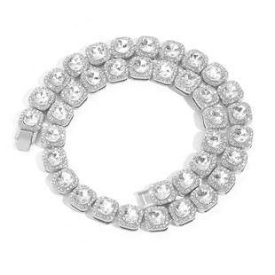 【下单立减50】金古巴项链时尚方块冰糖满钻链Y09