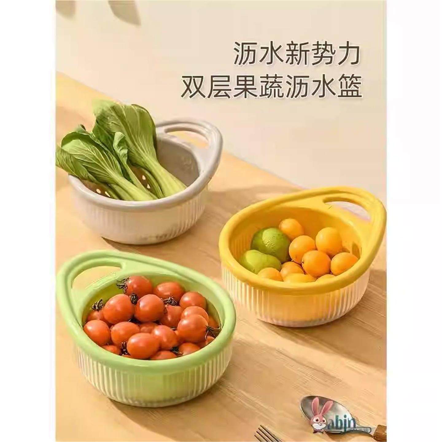 【下单立减50】厨房水槽沥水篮洗菜盆双层洗菜盆大容量镂空果蔬,家居饰品,桌面摆件,淘宝优惠券,粉丝福利购,淘宝优惠卷