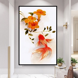 2025年新款5D钻石画满钻客厅锦鲤鱼跃龙门年年有满钻现代手工贴画