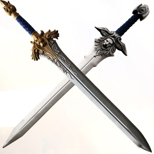 魔兽部落联盟霜之哀伤剑 道具金狮子剑羊头盾牌PU Swords 武器