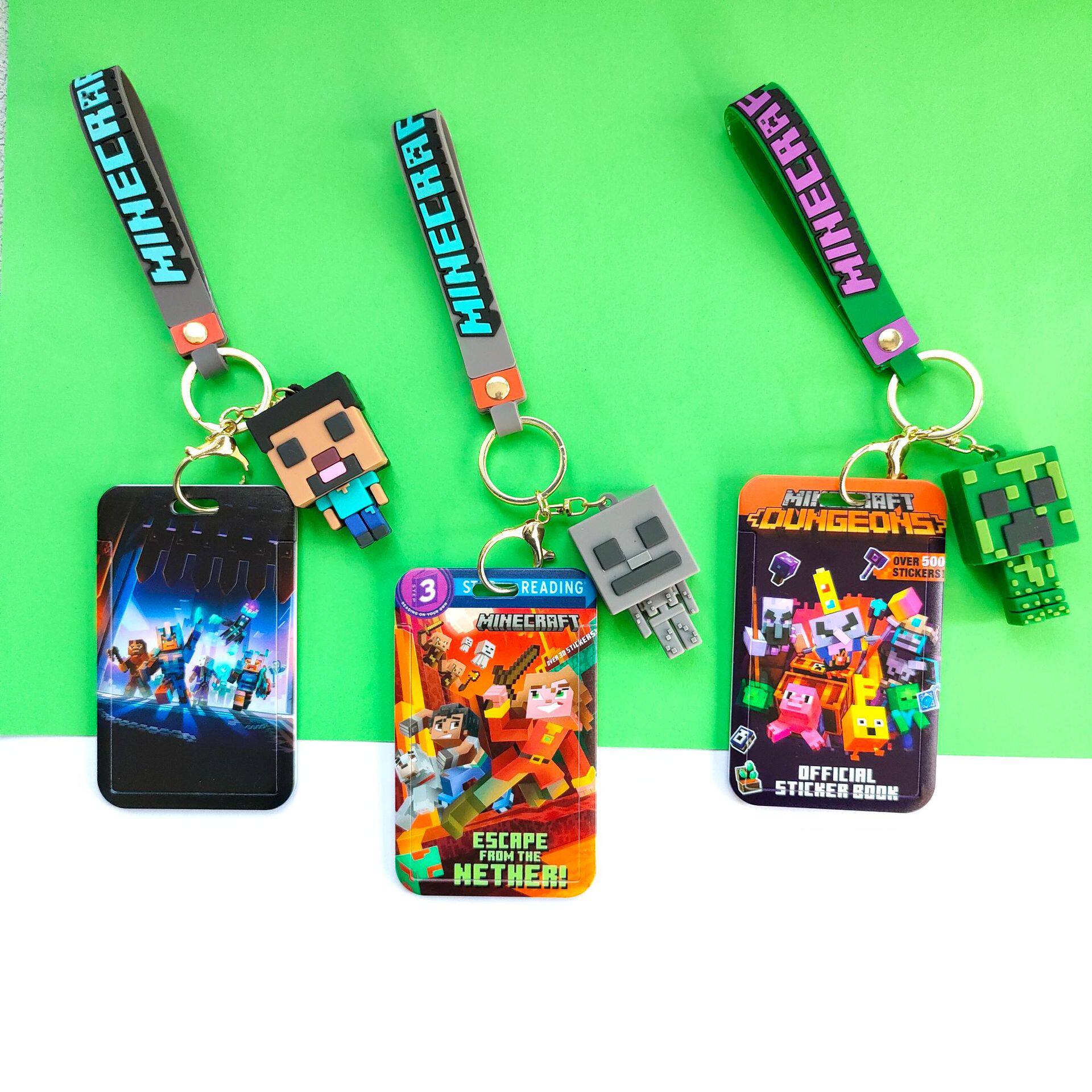 我的世界游戏周边动漫公交卡套证件校园饭卡工作证公仔钥匙扣挂件