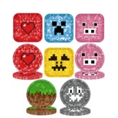 我 世界周边像素沙盒游戏主题儿童生日派对餐具纸盘一次性餐盘