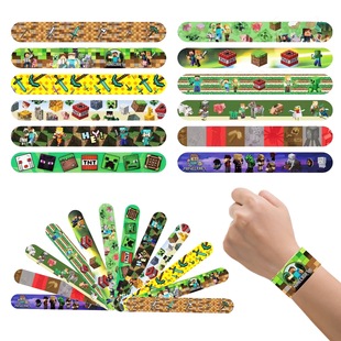 我的世界游戏周边啪啪圈手环卡通儿童玩具派对装饰手腕带手链创意