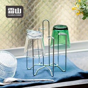霜山日本杯子沥水架倒挂杯架玻璃水杯茶杯收纳架家用不锈钢置物架