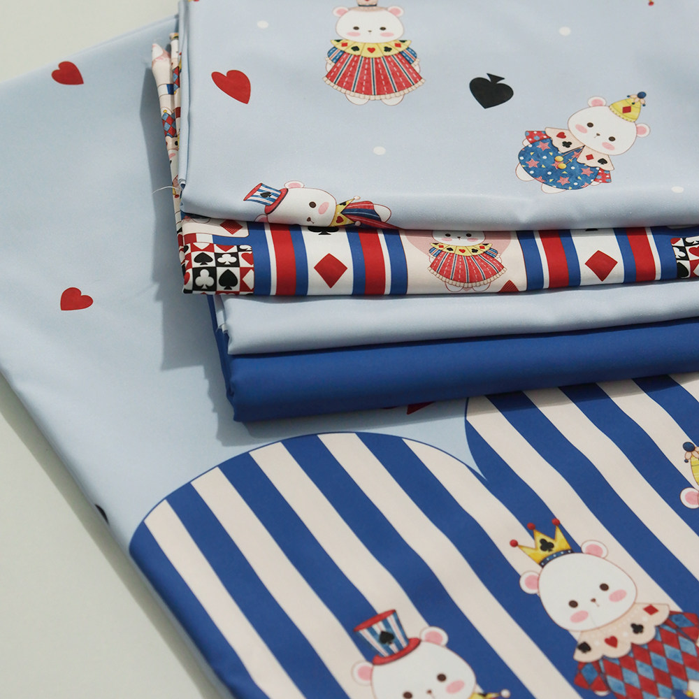 菜家布铺 马戏扑克小熊印花破卡布料防泼水外套羽绒服防风服面料,居家布艺,海绵垫/布料/面料/手工diy,淘宝优惠券,粉丝福利购,淘宝优惠卷