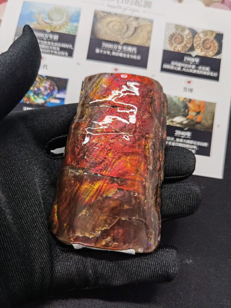 加拿大天然斑彩宝石,鸽血红笔管螺