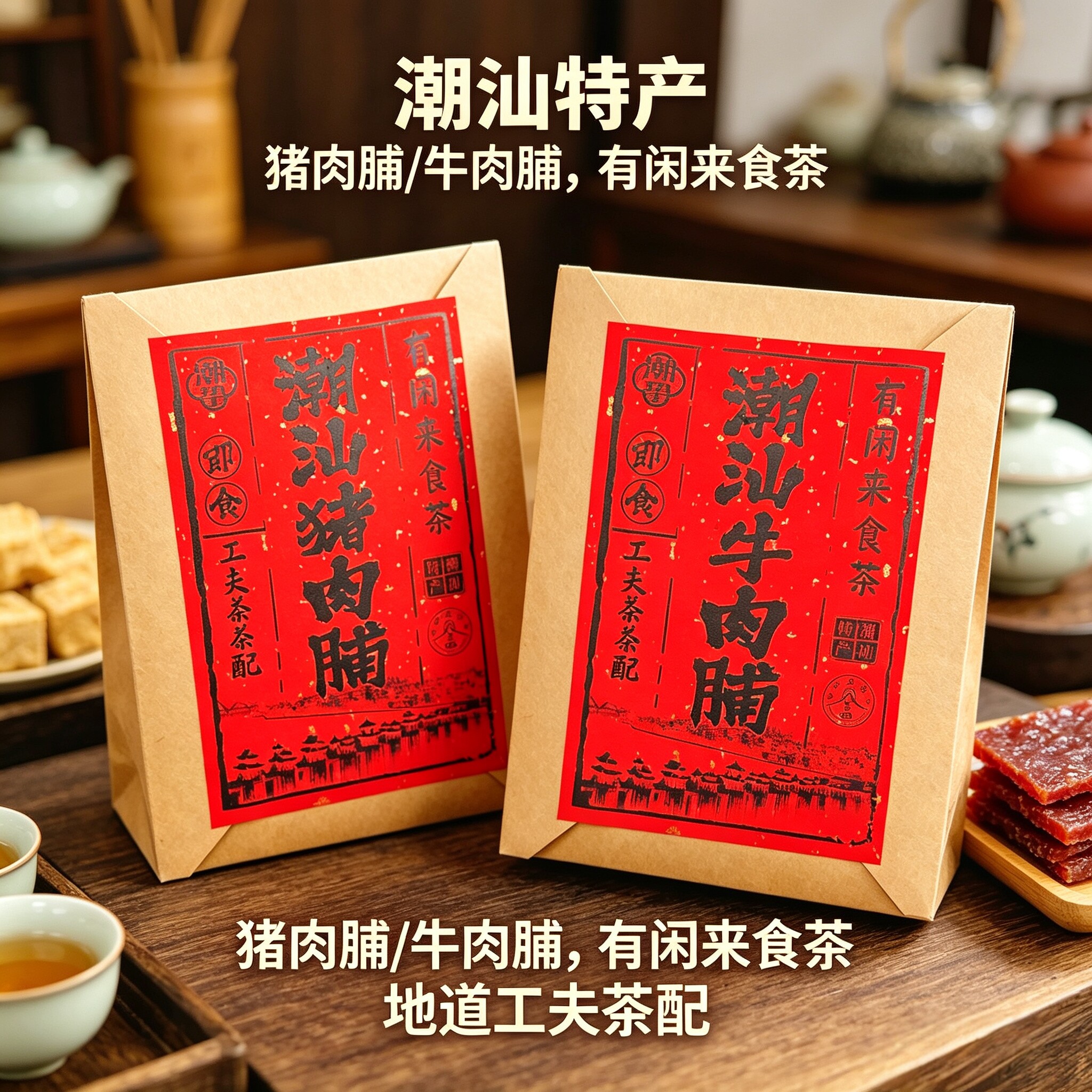 潮汕金钱肉脯独立包装猪肉脯解馋零食手撕牛肉脯猪肉干小吃送礼