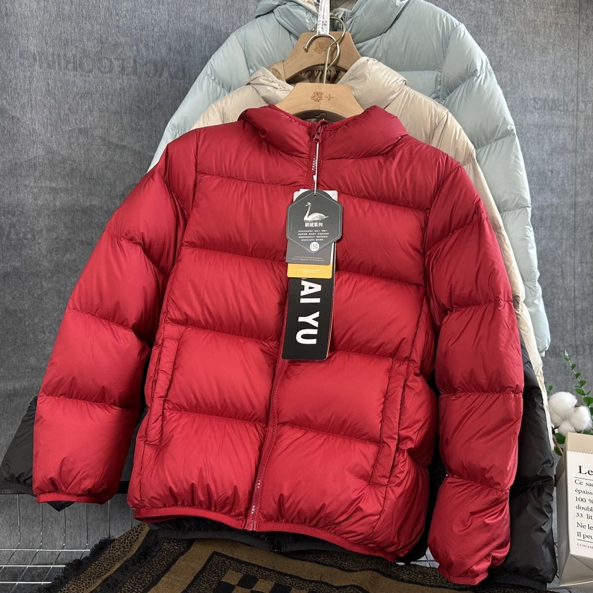 (高端90鹅绒)羽绒服亲子中大男童暧厚新款女童冬装连帽宝宝外套