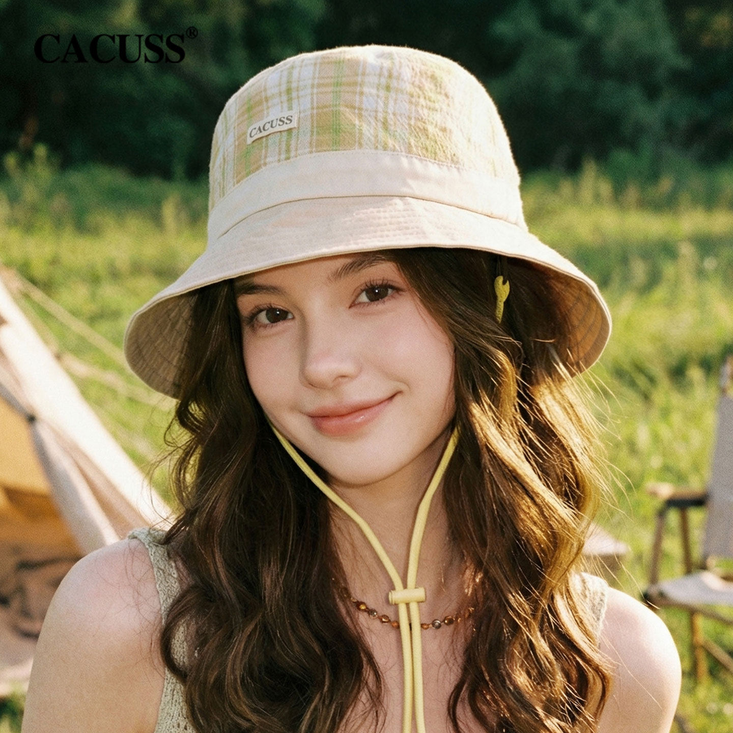 CACUSS渔夫帽女款春夏格纹轻薄遮阳帽显脸小休闲盆帽户外太阳帽子 - cacuss旗舰店出品