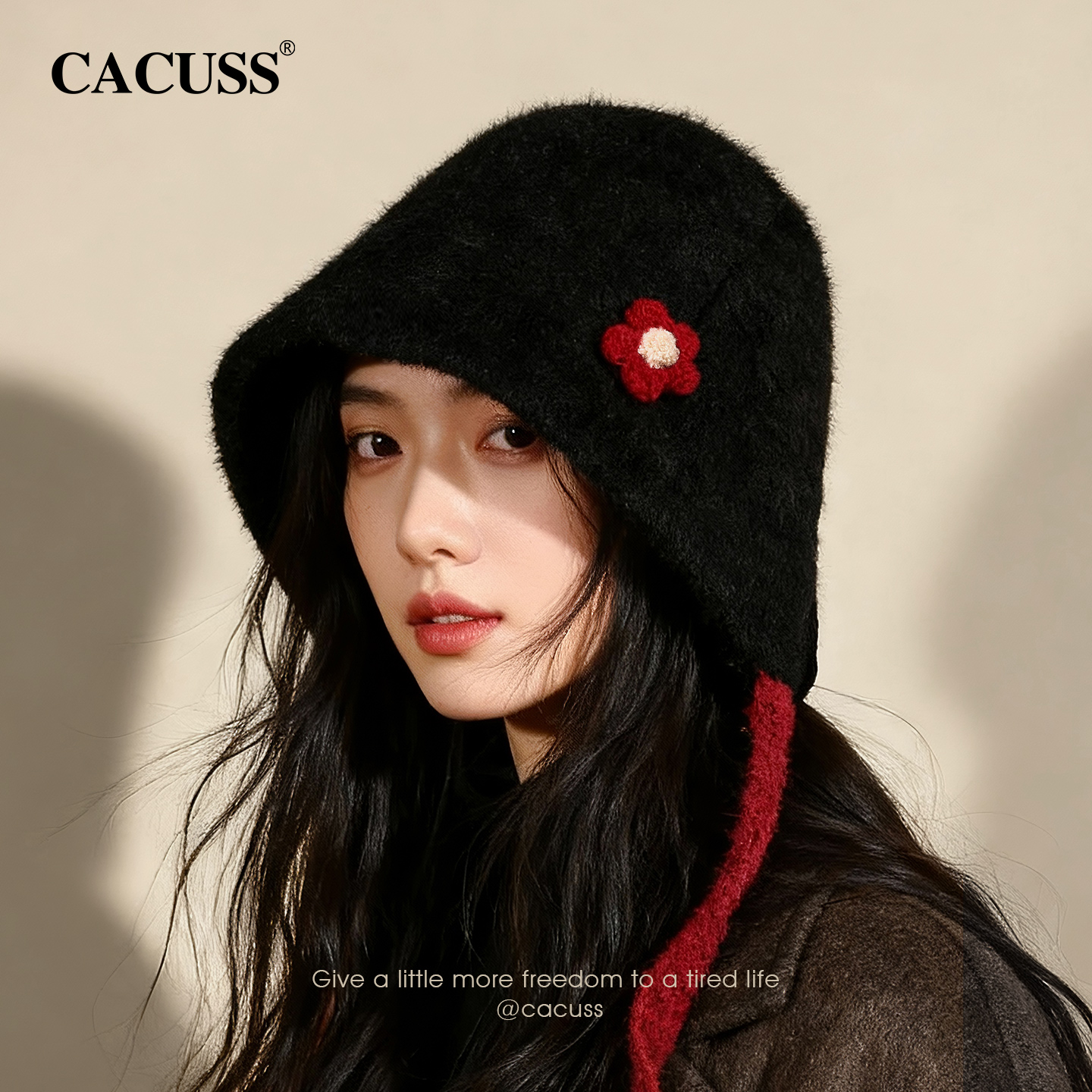 CACUSS冬季加厚保暖韩系渔夫帽女