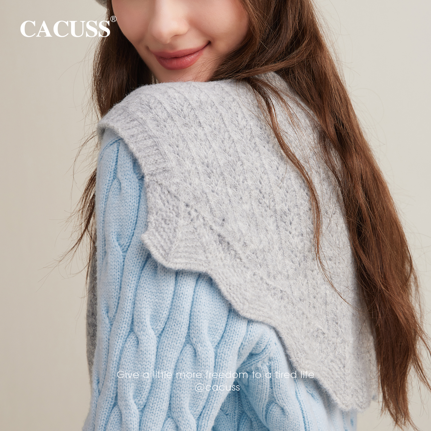 CACUSS针织外搭小披肩秋冬保暖女