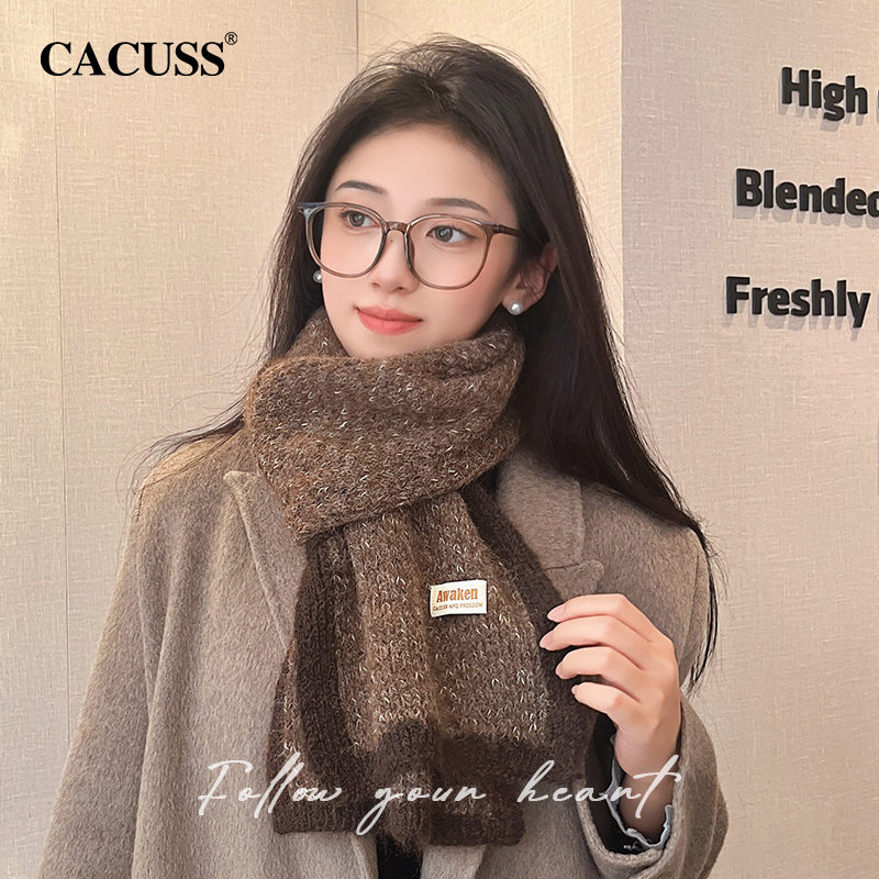 CACUSS高级感针织围巾韩版秋冬季