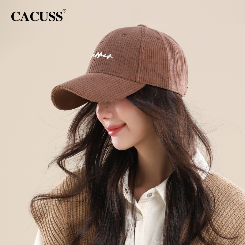 CACUSS棒球帽女秋冬季加厚保暖防寒大头围鸭舌帽显脸小帽子男休闲