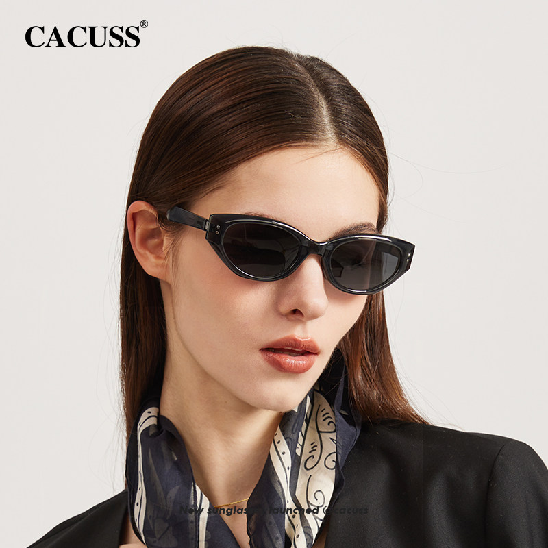 CACUSS可折叠偏光防晒猫眼墨镜女图片