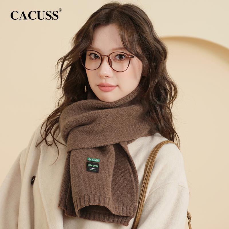 CACUSS围巾新款纯色针织保暖秋冬