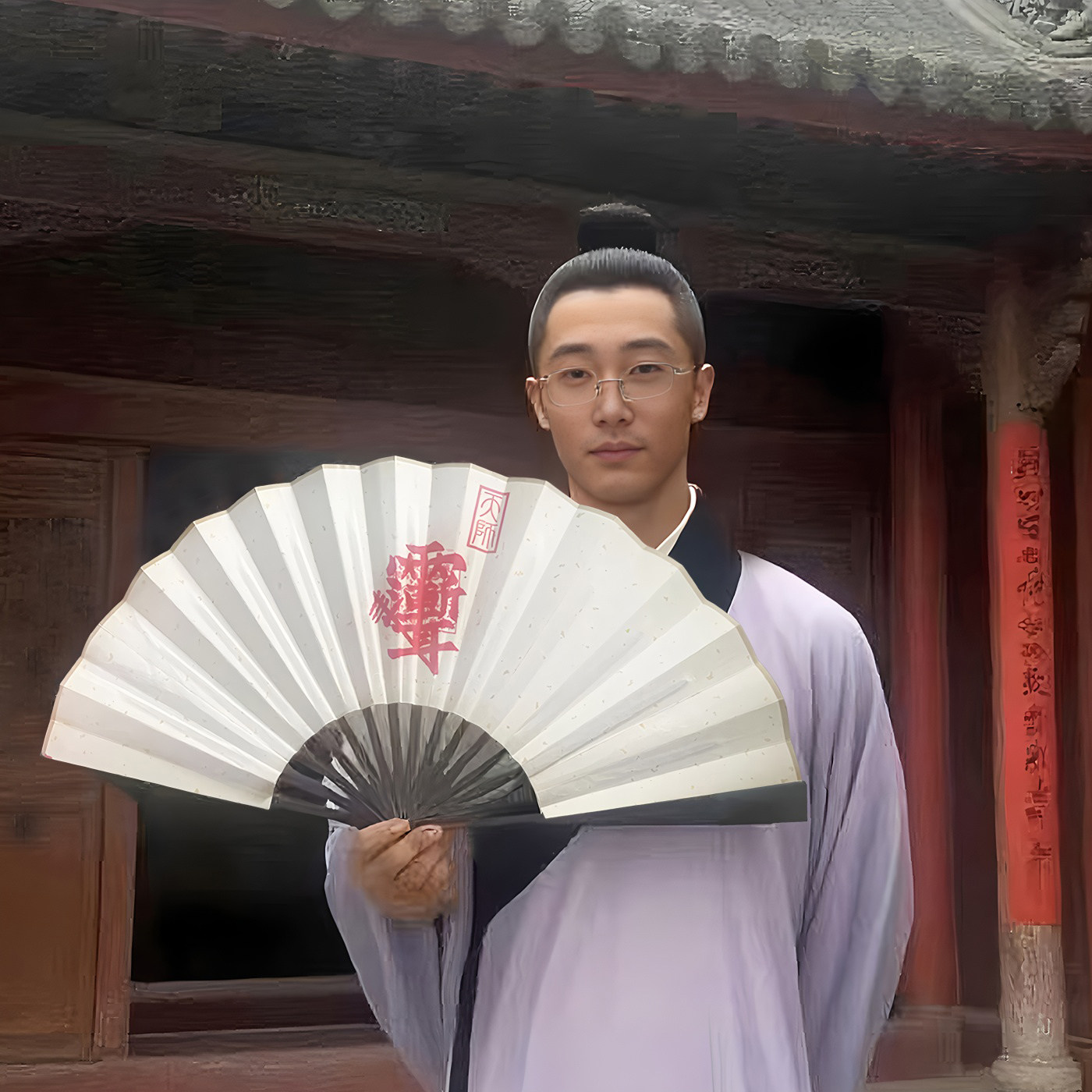 道家五雷法扇折扇五路财神扇