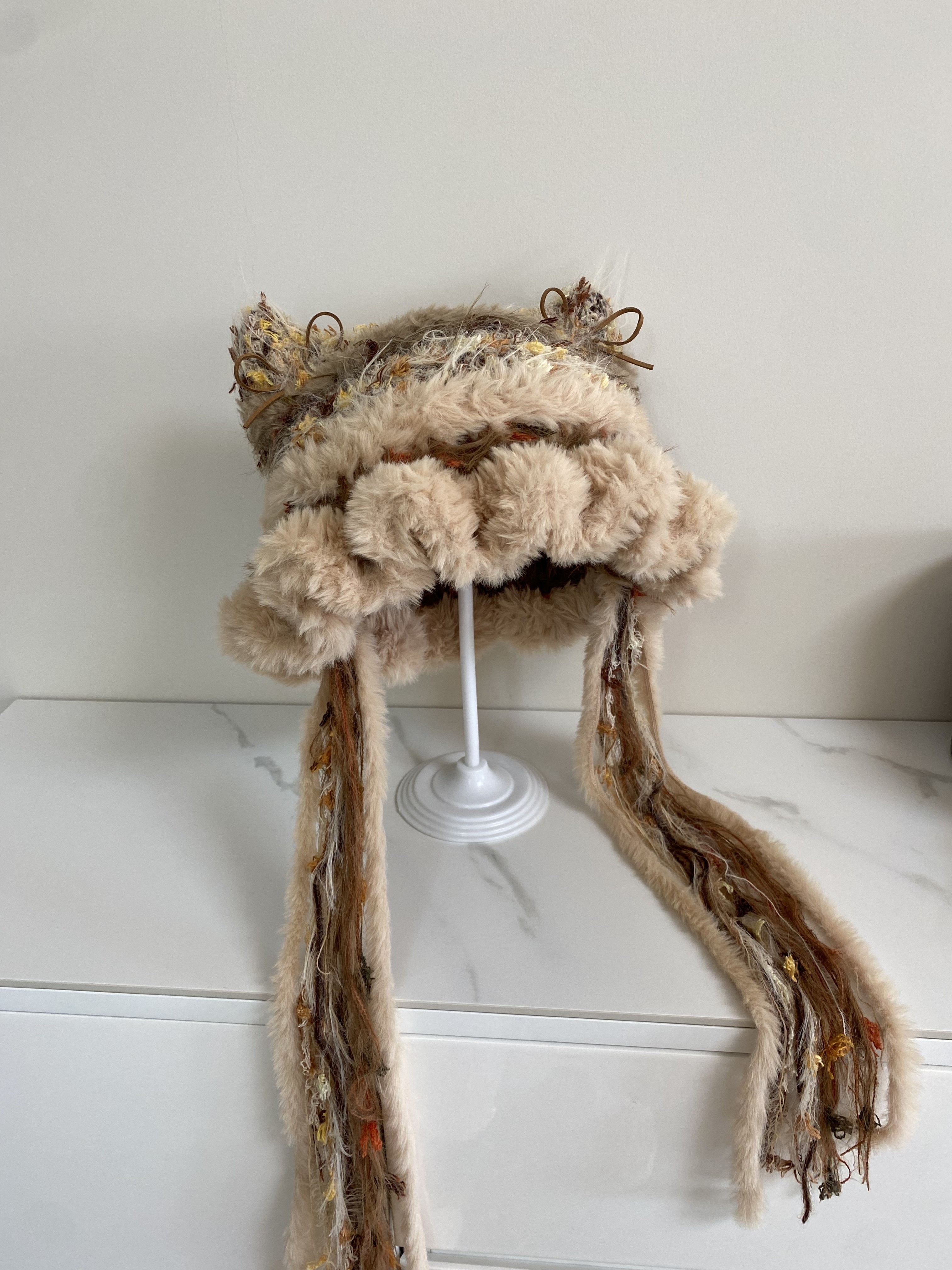 【美拉德系列】手工钩织猫耳帽针织毛线帽子女手混线diy材料包,服饰配件/皮带/帽子/围巾,DIY编织材料包,淘宝优惠券,粉丝福利购,淘宝优惠卷