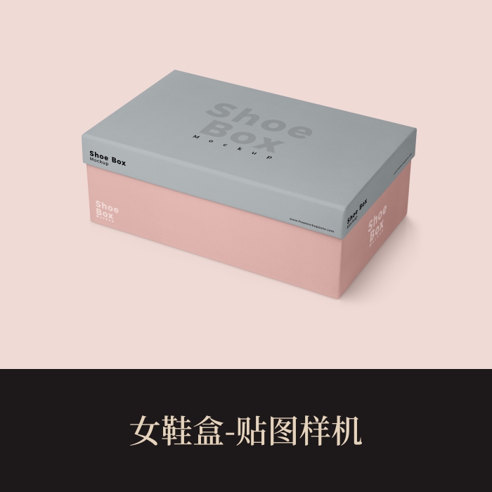 高端提案利器优质PSD女鞋盒包装VI样机设计素材模板logo智能贴图