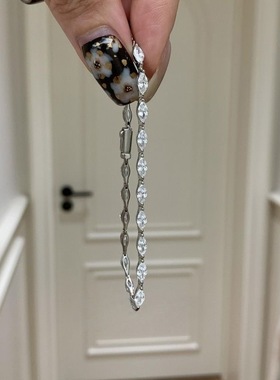 PURE清冷感极细马眼满钻手链女轻奢ins风精致感叠戴手饰配饰品