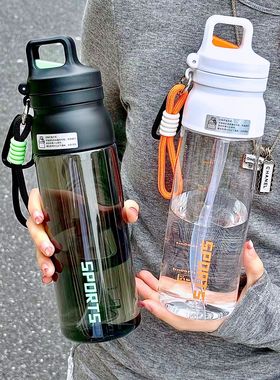 简约运动rian水杯一件开盖户外双饮吸管杯健身夏季耐高温塑料杯