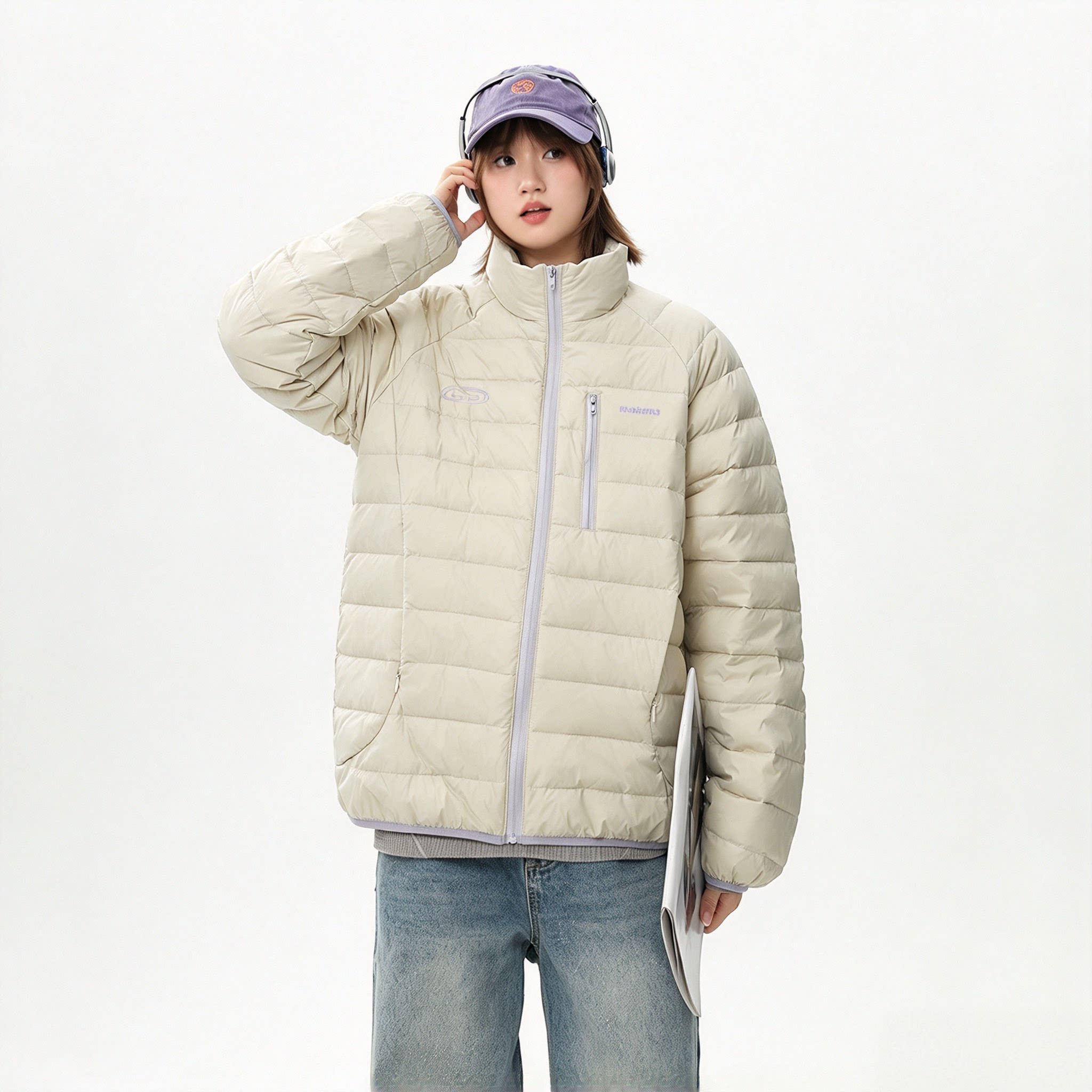 2026年冬季新款90%白鸭绒印花轻薄超大码胖子羽绒服男女情侣同款