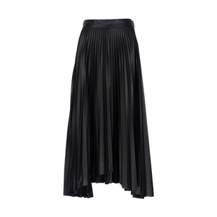 J＆NINA亮面百褶半身裙女春秋新款 气质复古金属质感高腰裙打底裙