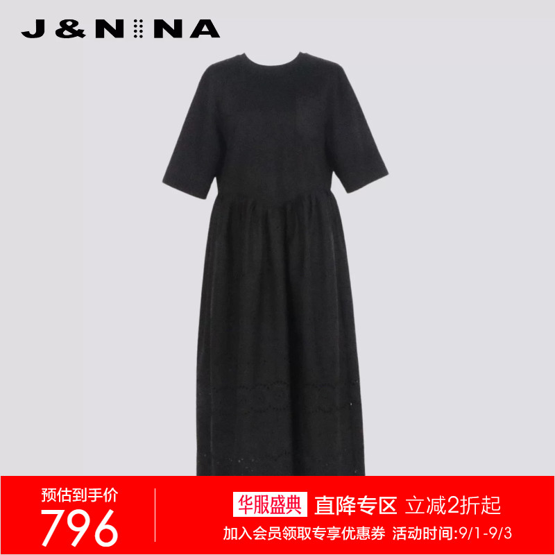 JNINA茶歇棉连衣裙长裙图片