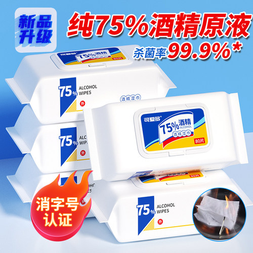 酒精学生消毒除菌湿巾纸80片