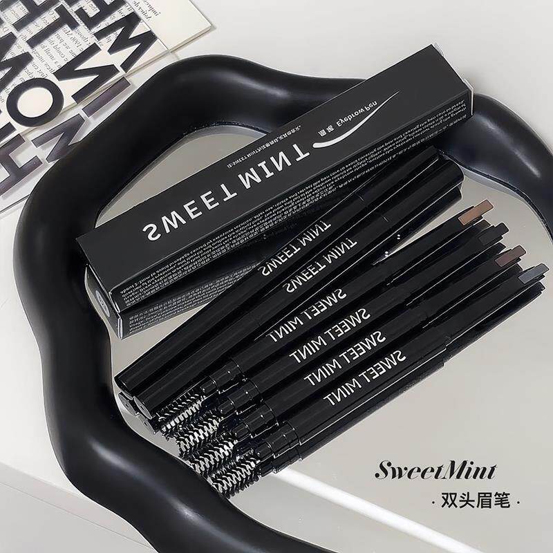 正品SWEETMINT眉笔带毛刷双头顺滑流畅自然毛流感持久防水不脱色