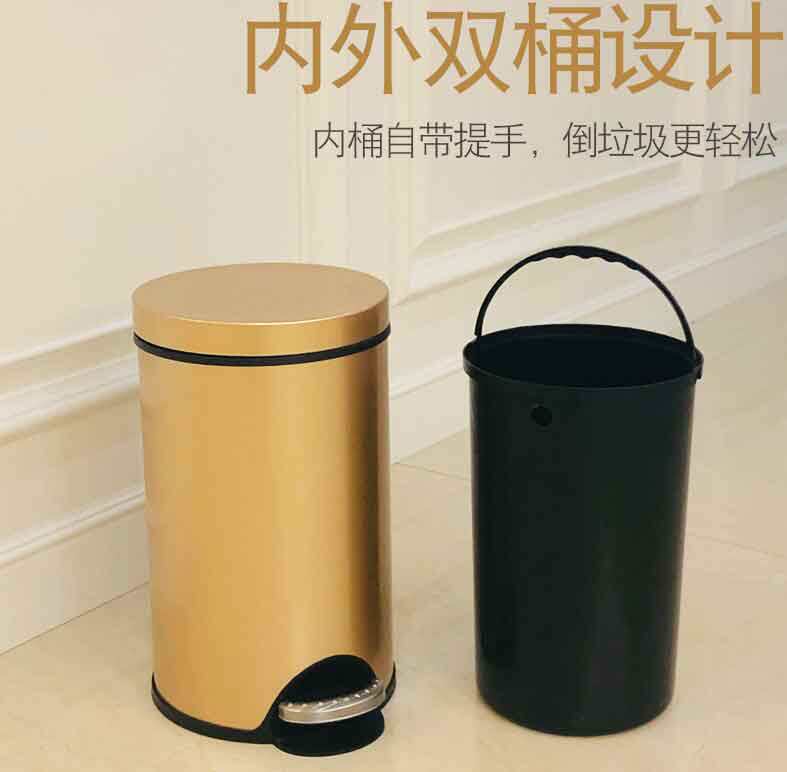 舒宁风脚踩脚踏垃圾桶有盖垃圾筒静音家用卫生间客厅厨房创意酒店