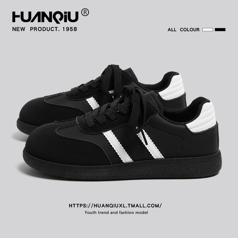 环球磨砂皮德训鞋女2025新款春秋百搭厚底软底休闲鞋平底系带板鞋,女鞋,德训鞋,淘宝优惠券,粉丝福利购,淘宝优惠卷