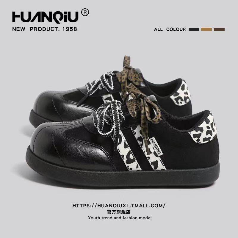 环球复古德训鞋女款2026春季爆款新款大头豹纹泡芙鞋休闲时尚板鞋,女鞋,德训鞋,淘宝优惠券,粉丝福利购,淘宝优惠卷