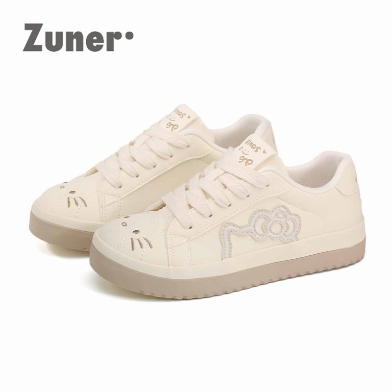 尊儿猫咪印花厚底小白鞋女2026春季新款ins学生可爱百搭休闲板鞋,女鞋,休闲板鞋,淘宝优惠券,粉丝福利购,淘宝优惠卷