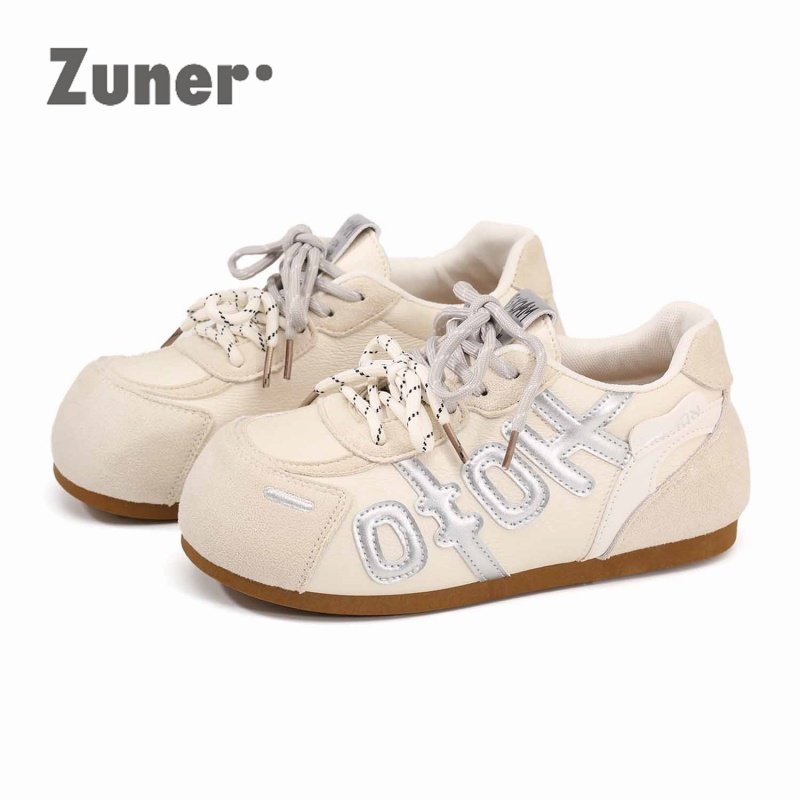 尊儿小众字母拼色平底德训鞋女2026春季新款轻便百搭休闲运动板鞋,女鞋,时尚休闲鞋,淘宝优惠券,粉丝福利购,淘宝优惠卷