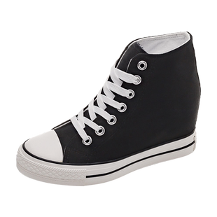 内增高8cm帆布鞋女春夏季2026休闲潮板鞋透气小个子百搭小白鞋