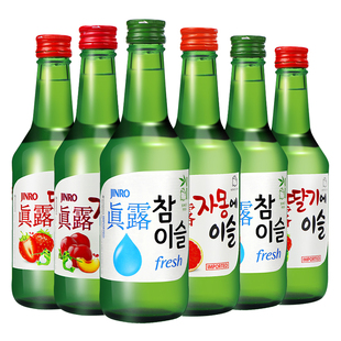 真露JINRO韩国烧酒360ml*4瓶混合味进口洋酒竹炭酒16.5%低度微醺